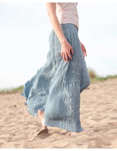 GONNA IN 100% SETA "DETTE LIMITED" - DENIM 2