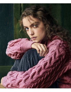 MAGLIONE IN LANA IRLANDESE E CASHMERE A V "HAPPENNY" -...