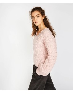 MAGLIONE IN LANA IRLANDESE E CASHMERE A V "HAPPENNY" 2