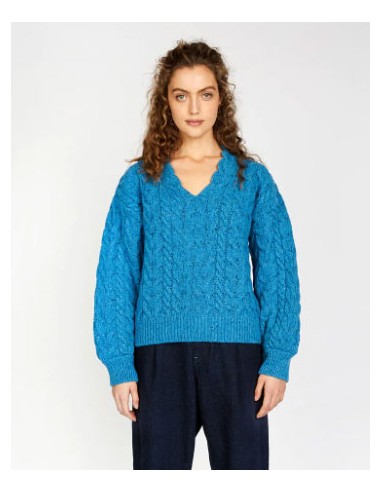 MAGLIONE IN LANA IRLANDESE E CASHMERE A V...