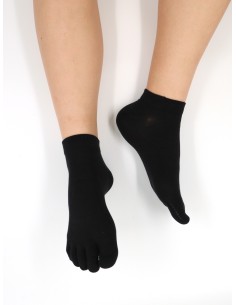 CALZINI CORTI IN BAMBU' 5 DITA - NERO 2