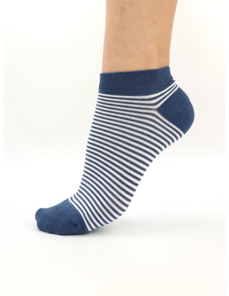 CALZINI CORTI BAMBU "BASIC STRIPE"