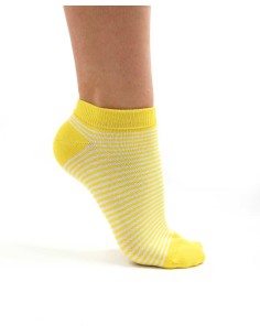 CALZINI IN BAMBU'CORTI "BASIC STRIPE" - GIALLO