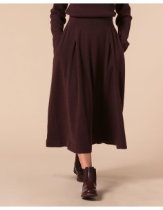 GONNA AMPIA 100% CASHMERE CON PENCES "MARTA" - MARRONE 2