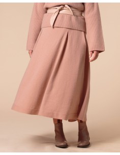 GONNA AMPIA 100% CASHMERE CON PENCES "MARTA" - VINTAGE ROSE 2