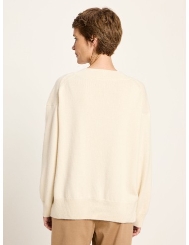 MAGLIONE SCOLLO A "V" IN LANA E COTONE BIO