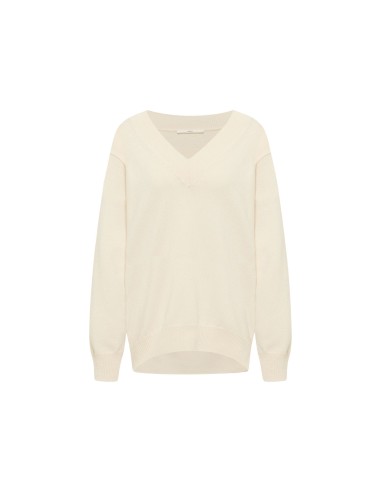 MAGLIONE SCOLLO A "V" IN LANA E COTONE BIO