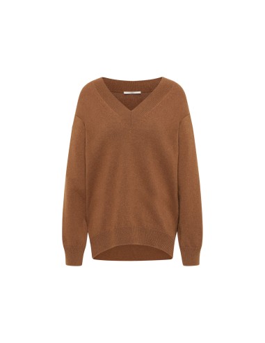 MAGLIONE SCOLLO A "V" IN LANA E COTONE BIO