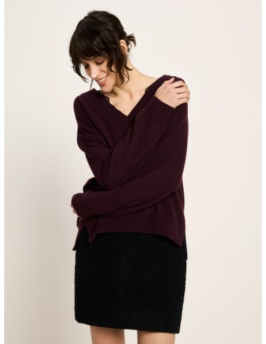 MAGLIONE SCOLLO A "V" IN LANA E COTONE BIO