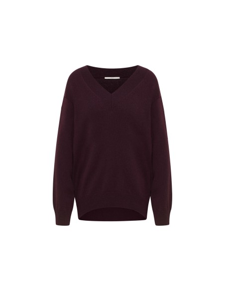 MAGLIONE SCOLLO A "V" IN LANA E COTONE BIO