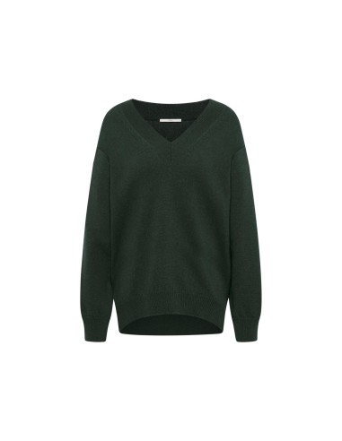 MAGLIONE SCOLLO A "V" IN LANA E COTONE BIO