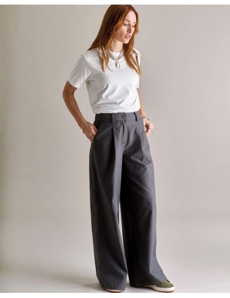 PANTALONI AMPI IN COTONE E LYOCELL "SOFIA"