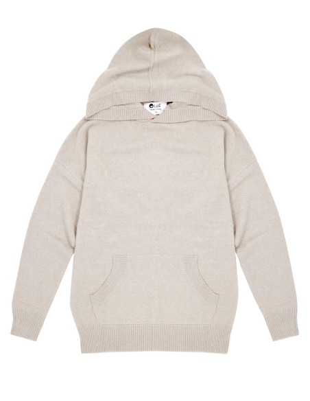 MAXI FELPA UNISEX IN 100% CASHMERE CON CAPPUCCIO "ALICE"