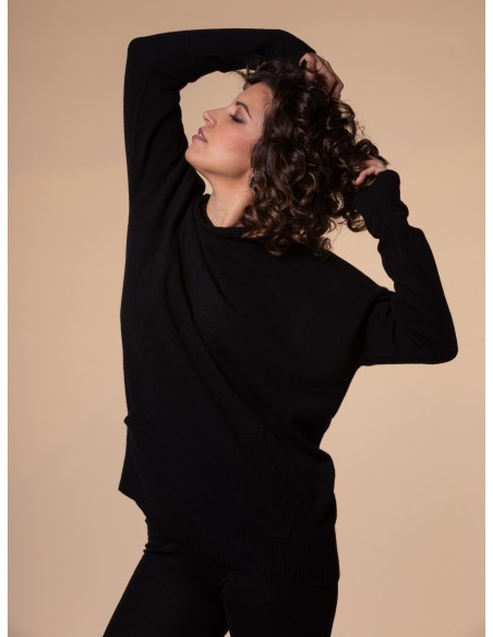 MAXI FELPA UNISEX IN 100% CASHMERE CON CAPPUCCIO "ALICE"