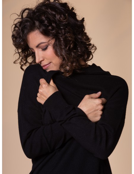 MAXI FELPA UNISEX IN 100% CASHMERE CON CAPPUCCIO "ALICE"