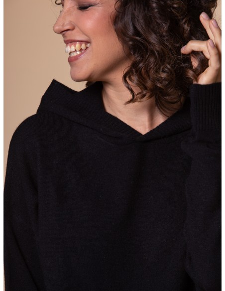 MAXI FELPA UNISEX IN 100% CASHMERE CON CAPPUCCIO "ALICE"