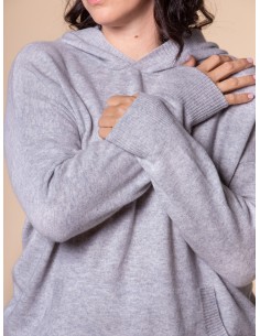 MAXI FELPA UNISEX IN 100% CASHMERE CON CAPPUCCIO "ALICE"...
