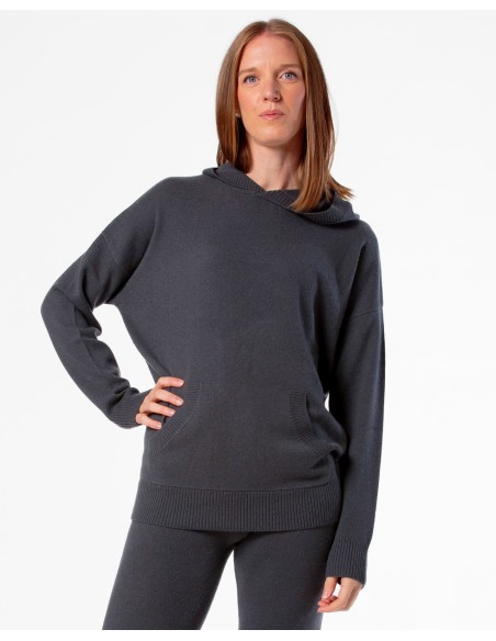 MAXI FELPA UNISEX IN 100% CASHMERE CON CAPPUCCIO "ALICE"