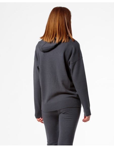 MAXI FELPA UNISEX IN 100% CASHMERE CON CAPPUCCIO "ALICE"