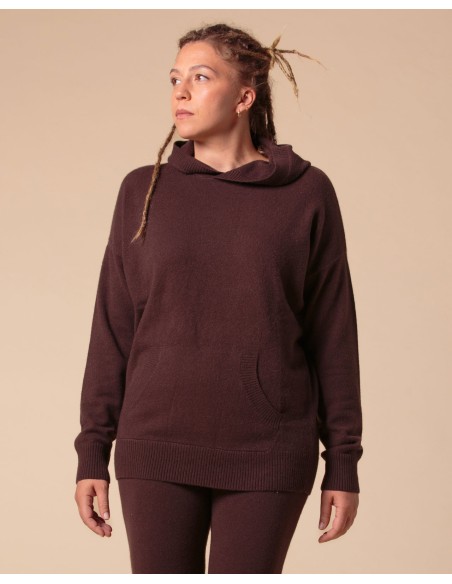 MAXI FELPA UNISEX IN 100% CASHMERE CON CAPPUCCIO "ALICE"