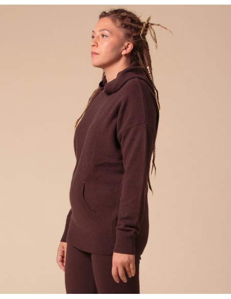 MAXI FELPA UNISEX IN 100% CASHMERE CON CAPPUCCIO "ALICE"