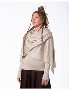 STOLA CASHMIRETTA IN SETA E CASHMERE - BEIGE
