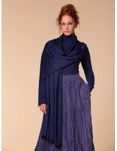 STOLA CASHMIRETTA IN SETA E CASHMERE - NAVY 2