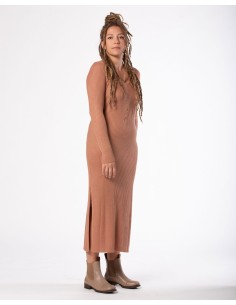 VESTITO CASHMIRETTO IN SETA E CASHMERE "AURORA" - MOCHA 2