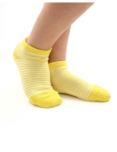 CALZINI CORTI BAMBINI IN BAMBU "BASIC STRIPE" - GIALLO