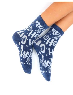 CALZINI IN BAMBU' KIDS "HO-HO-HO" - NAVY 2