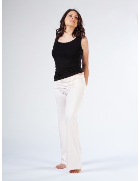 PANTALONE AMPIO IN BAMBU' CON FASCIA IN VITA