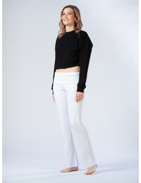 PANTALONE AMPIO IN BAMBU' CON FASCIA IN VITA