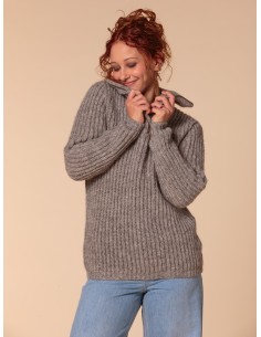 MAGLIONE ISLANDESE UNISEX IN 100% LANA VERGINE - FUMO