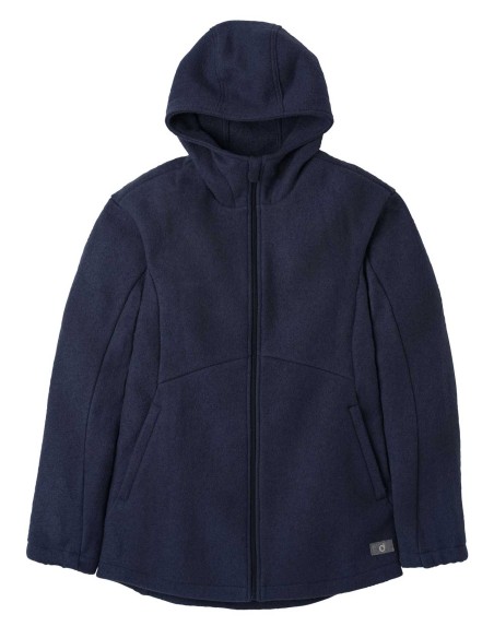 GIACCA DONNA IN 100%  LANA COTTA CON CAPPUCCIO E ZIP