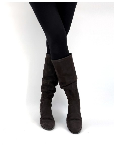 STIVALE INVERNALE DONNA IN CAMOSCIO STRETCH