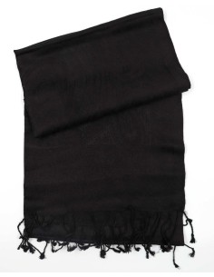 SCIARPA IN SETA "ART" 50X190 CM - NERO 2