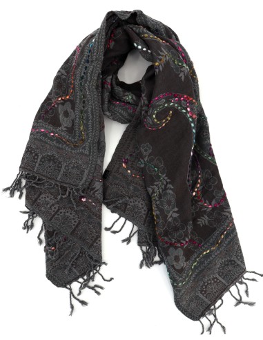 STOLA IN LANA RICAMATA 70X180 "JOY"