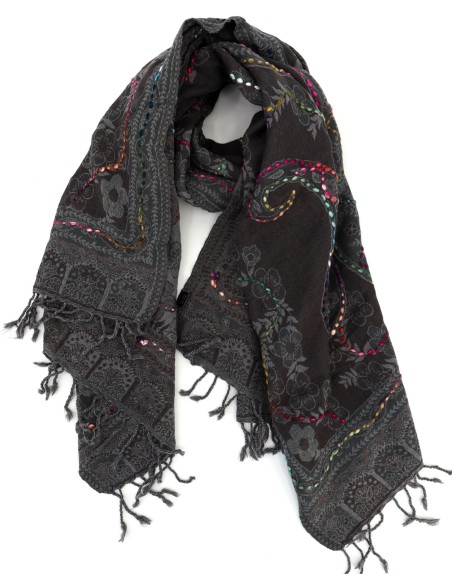 STOLA IN LANA RICAMATA 70X180 "JOY"