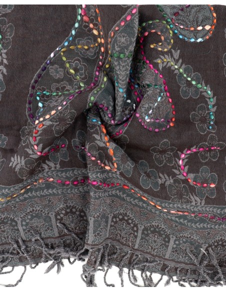 STOLA IN LANA RICAMATA 70X180 "JOY"