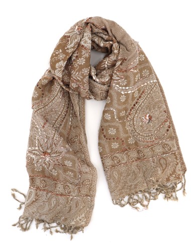 STOLA IN LANA RICAMATA 70X180 "JOY"