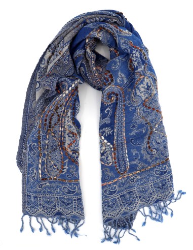 STOLA IN LANA RICAMATA 70X180 "JOY"