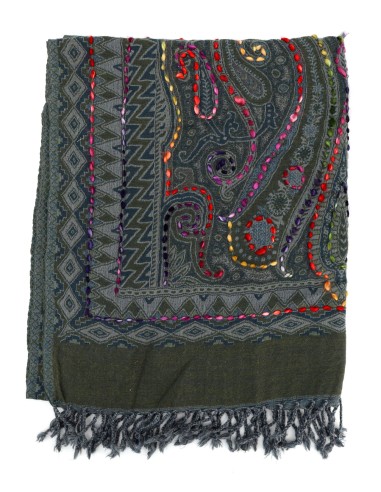 STOLA IN LANA RICAMATA 70X180 "JOY"