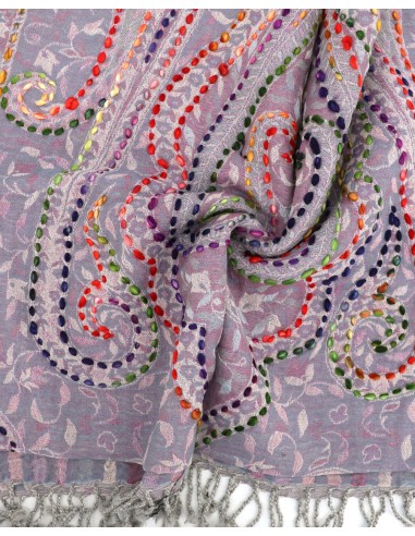 STOLA IN LANA RICAMATA 70X180 "JOY"