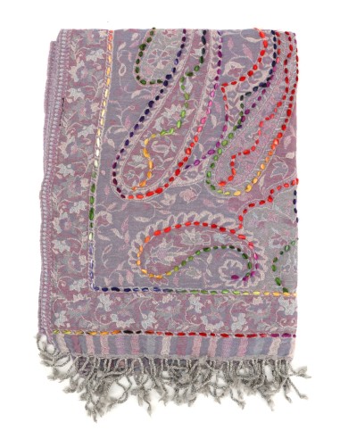 STOLA IN LANA RICAMATA 70X180 "JOY"