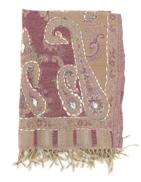 STOLA IN LANA RICAMATA 70X180 "JOY"