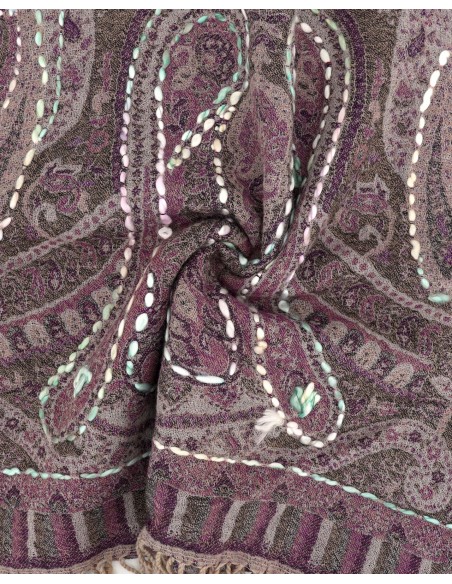 STOLA IN LANA RICAMATA 70X180 "JOY"