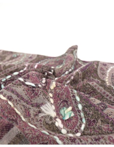 STOLA IN LANA RICAMATA 70X180 "JOY"