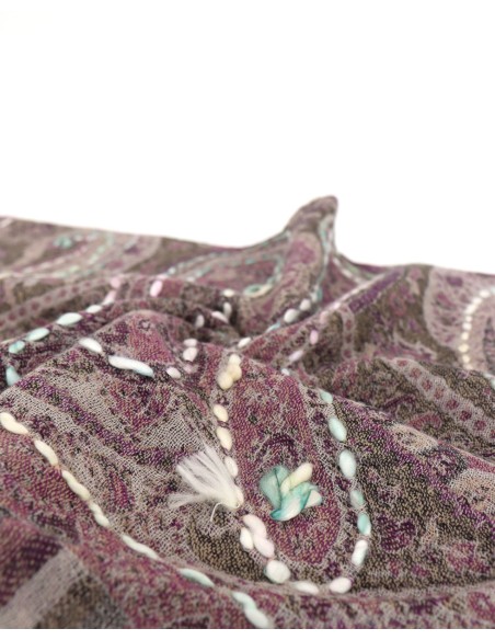 STOLA IN LANA RICAMATA 70X180 "JOY"