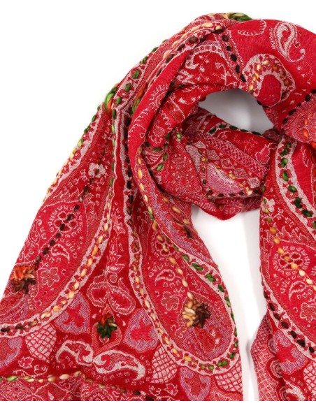 STOLA IN LANA RICAMATA 70X180 "JOY"