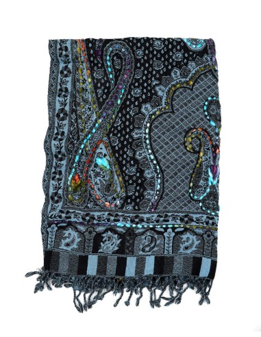 STOLA IN LANA RICAMATA 70X180 "JOY"